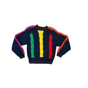 Vintage Liz Wear Liz Claiborne Hand Knit Multicolor Sweater Size S
